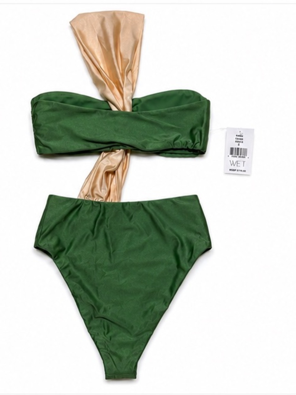 WET Swim Cassidy Gold Cutout One Piece Swimsuit Strapless High Waist Women’s S - Picture 3 of 3